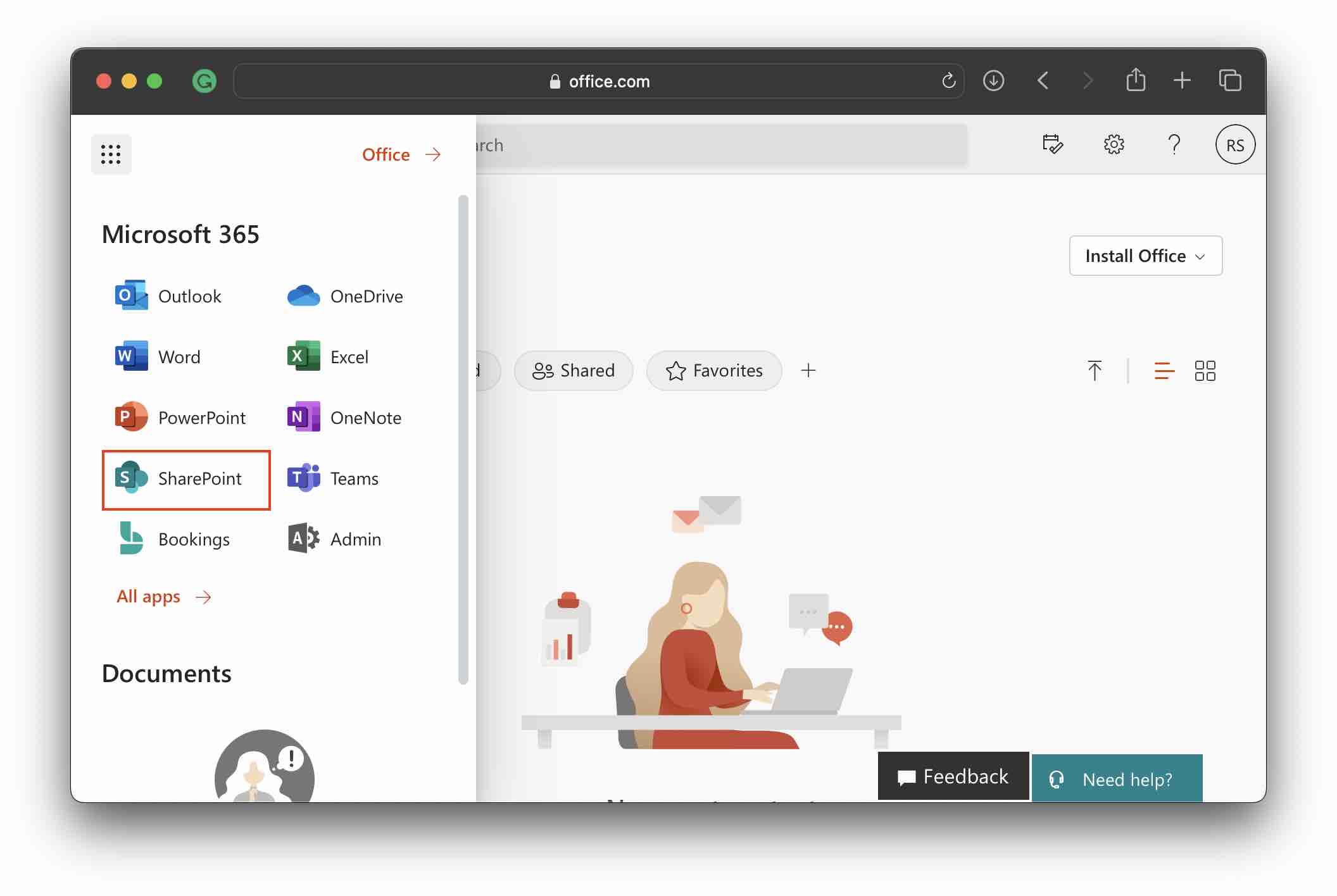 How to access SharePoint on Office 365 using a  Browser Code2care